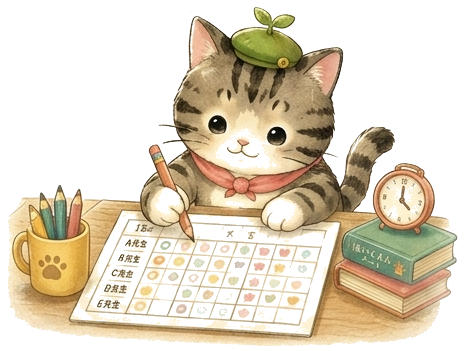 シフト表を書くくむっと