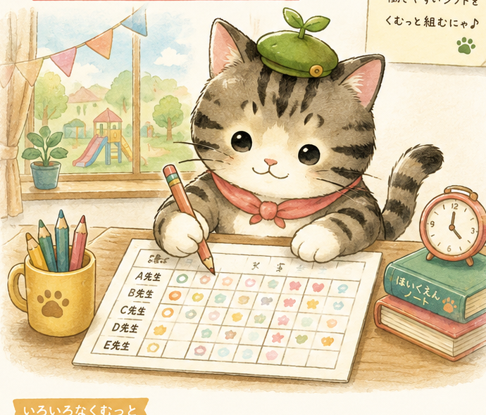 くむっと — シフト表を作るキジトラ猫